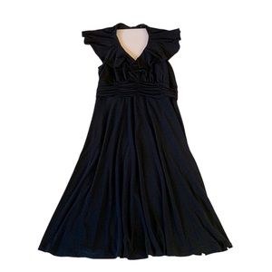 Sold*** closet closing Faux Wrap Ruched Halter Neck Black Dress
